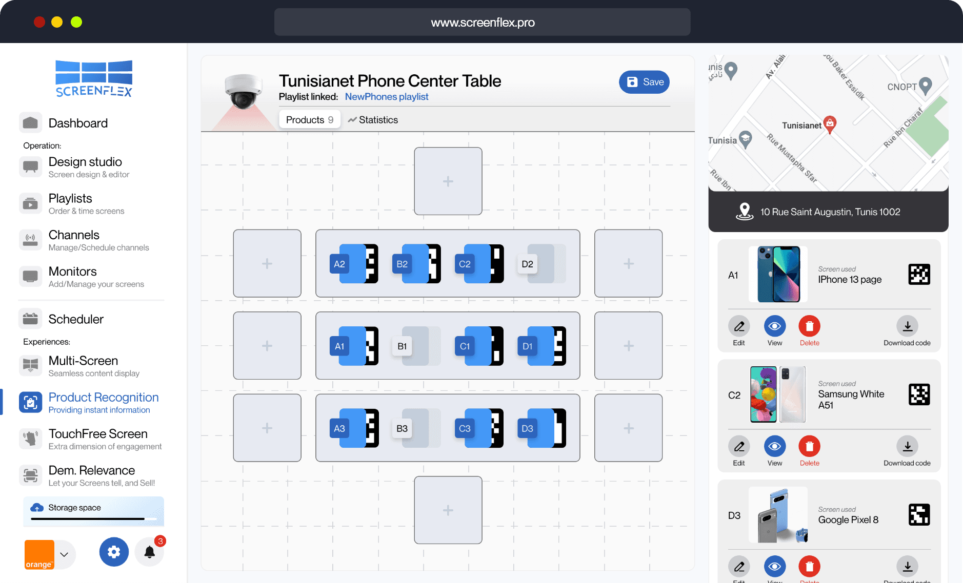 Screenflex - product recognition